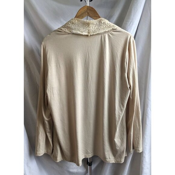 KRAZY KAT Cream Lace Open Cardigan Floral Solid Size XL - Picture 7 of 7